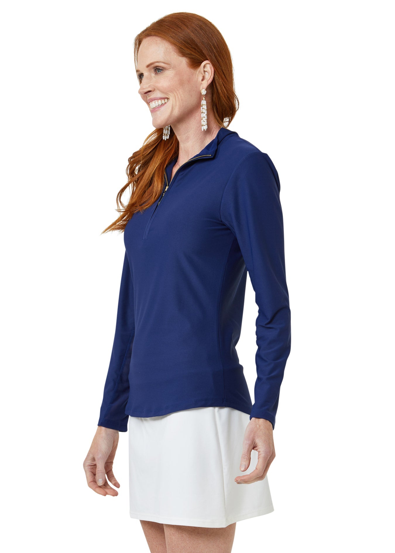 Navy 1/4 Zip Sport Top by Cabana Life
