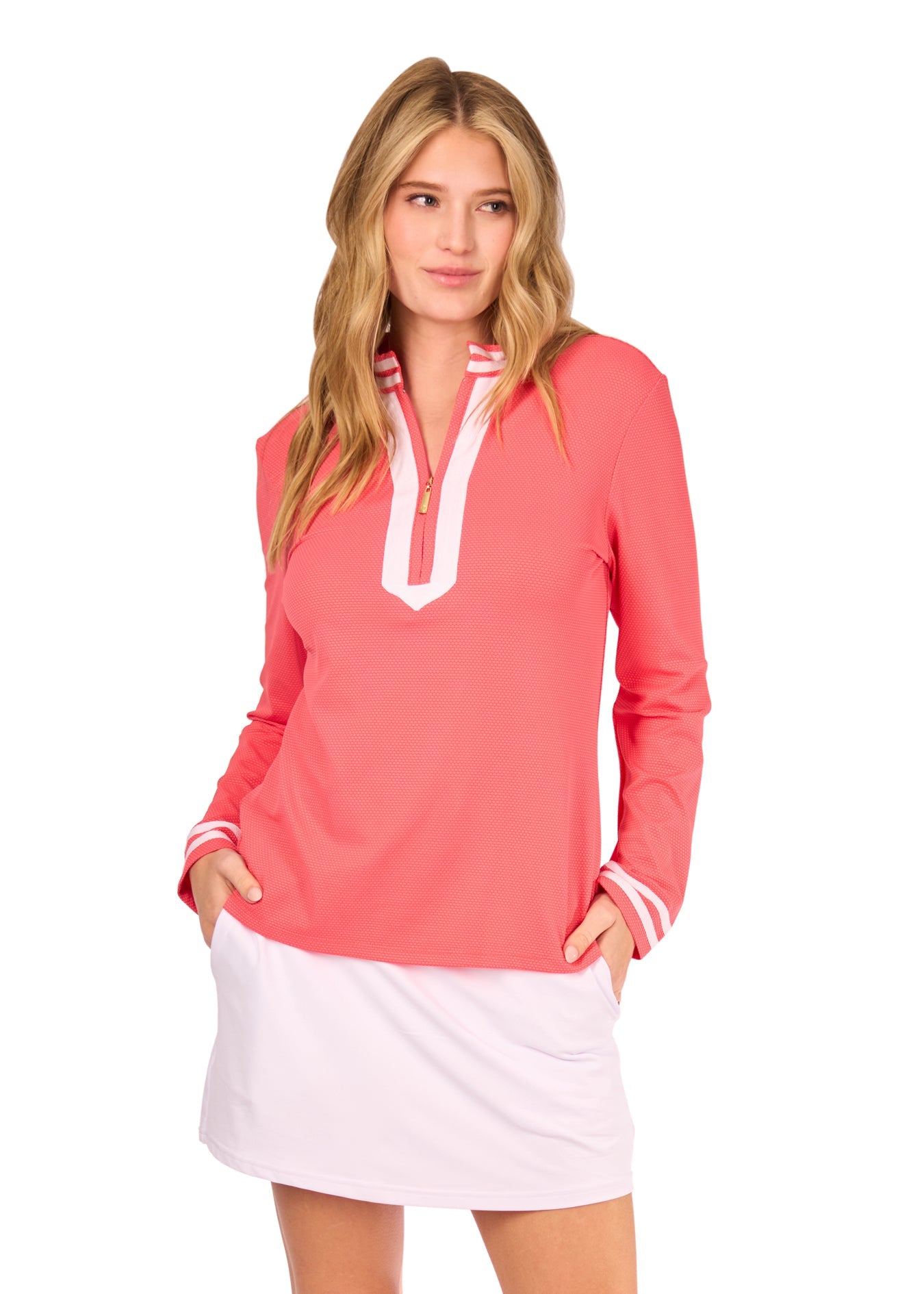 Coral Collared Quarter Zip by Cabana Life