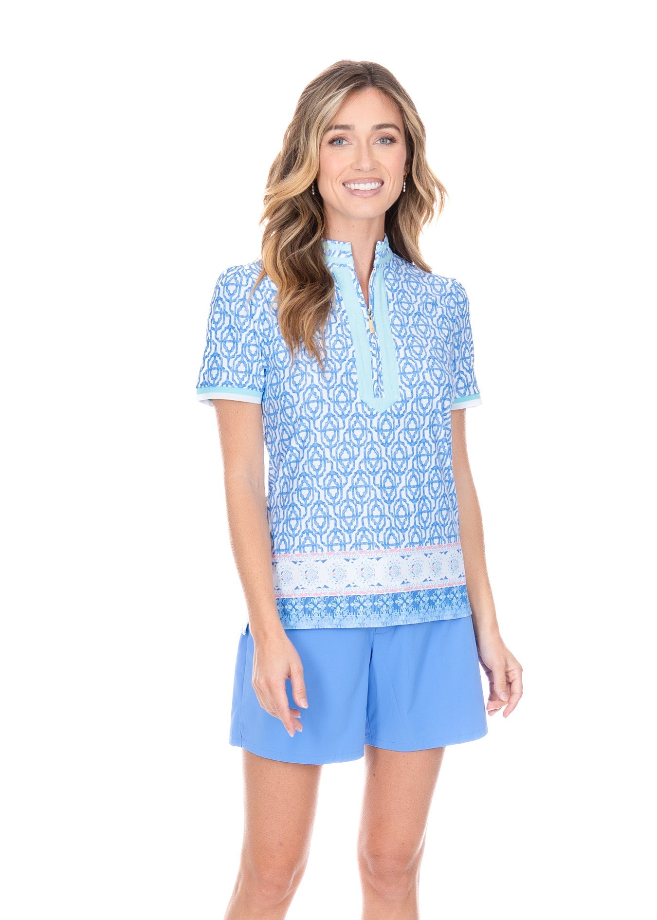 Lake Como Short Sleeve Collared Quarter Zip by Cabana Life