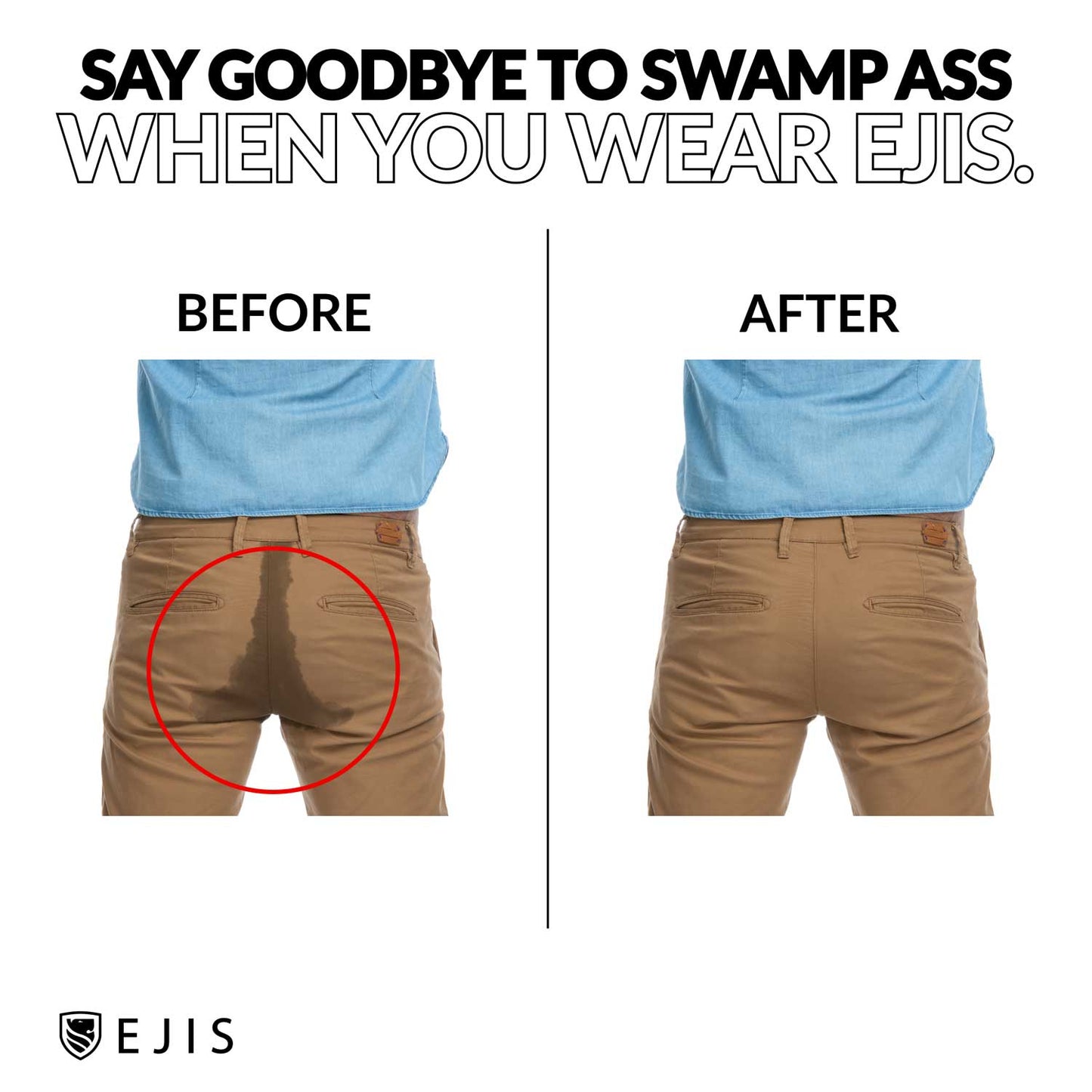 Sweat Proof Men's Boxer Briefs with Fly by Ejis
