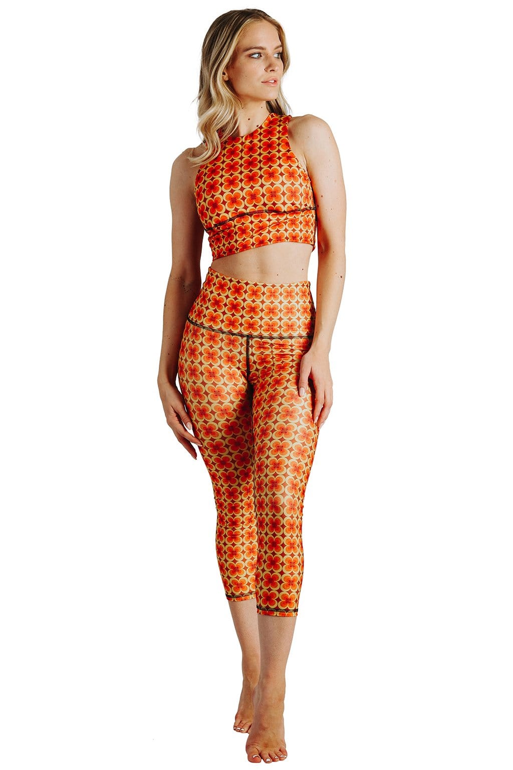Groovy Girl Printed Yoga Crops by Yoga Democracy