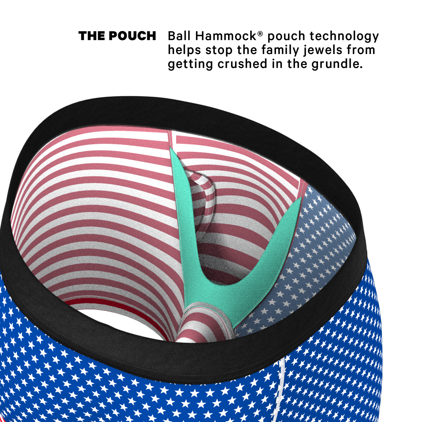 The Ellis Island | USA Flag Ball Hammock® Pouch Underwear With Fly by Shinesty