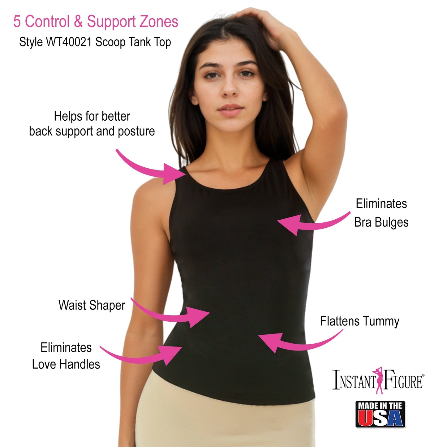 InstantFigure Compression Scoop Tank Top Shapewear WT40021 by InstantFigure - InstaSlim - InstantRecoveryMD