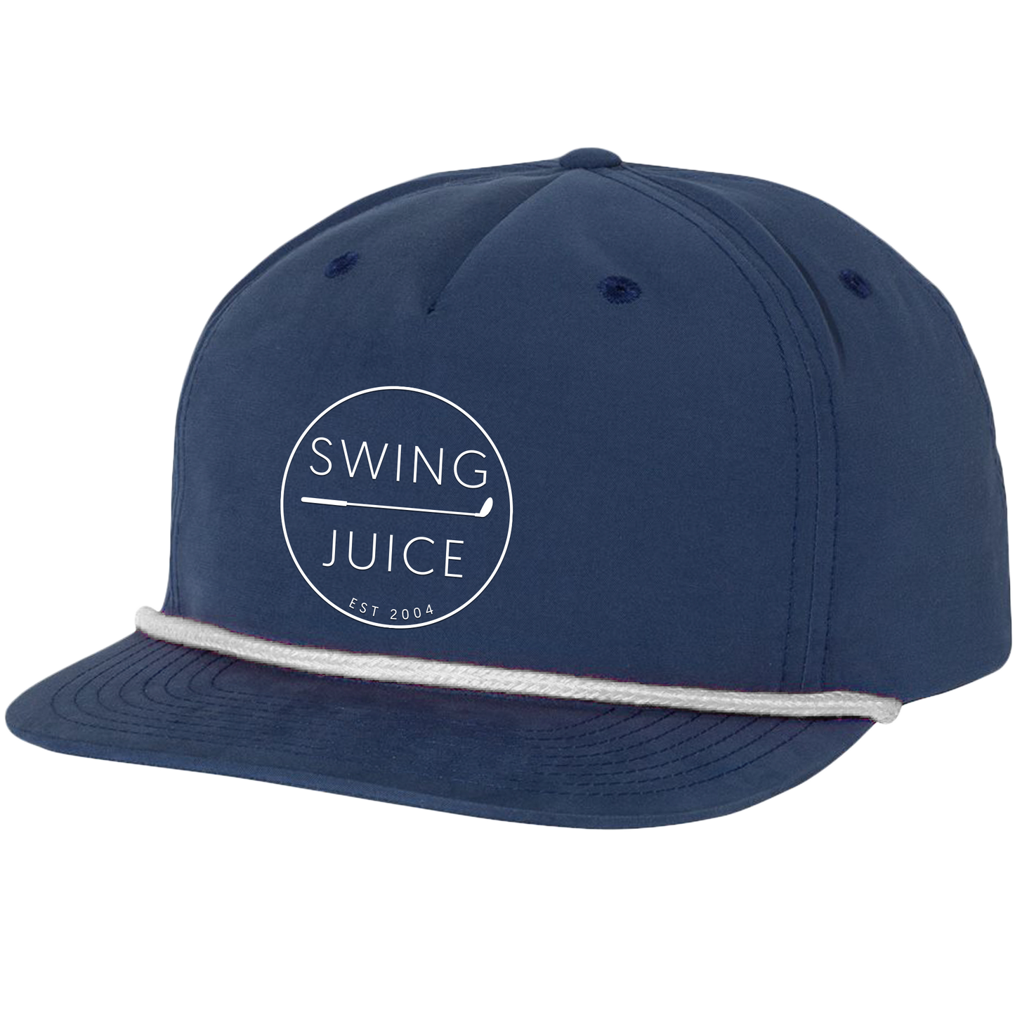 SwingJuice Circle Men's Polo Maui & Retro Unisex Rope Hat Navy/White Bundle by SwingJuice LLC