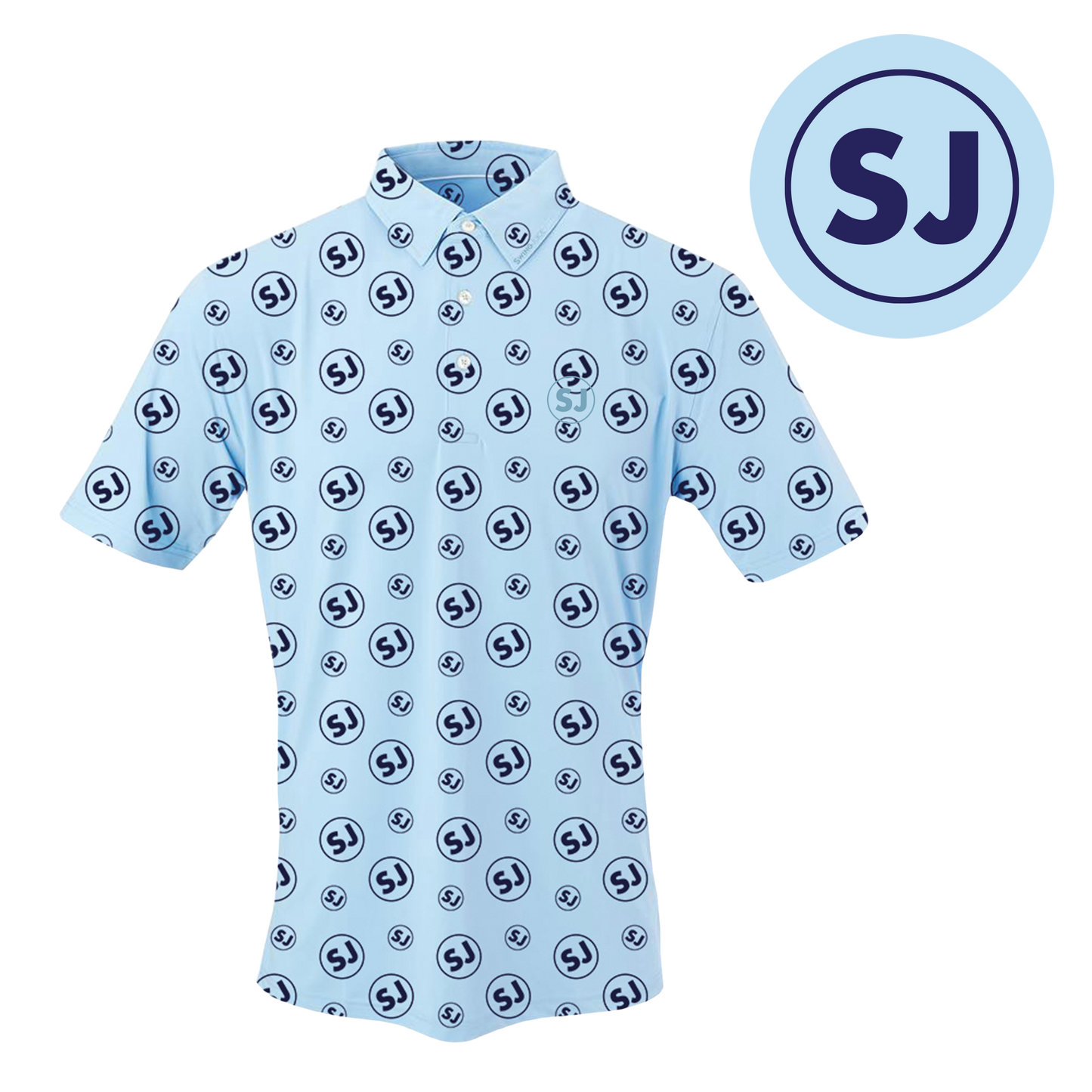 SwingJuice Circle Men's Polo Maui & Retro Unisex Rope Hat Navy/White Bundle by SwingJuice LLC