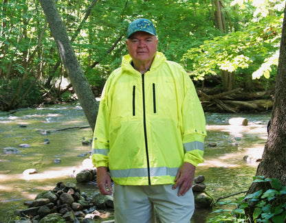 Brella 2020 Lime Green Unisex Hybrid Rain jacket w/ Reflective Strips by The Brella Nation