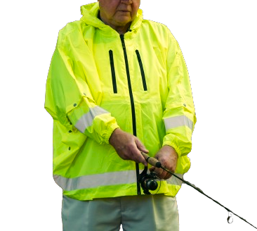 Brella 2020 Lime Green Unisex Hybrid Rain jacket w/ Reflective Strips by The Brella Nation