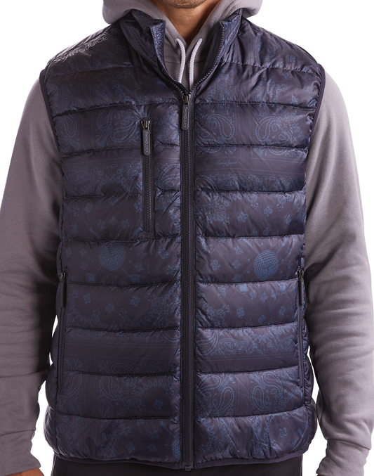 Golf Bandana Men's Packable Puffer Vest by SwingJuice LLC