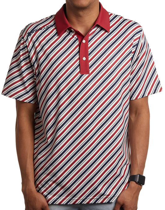 Golf Americana Diagonal Stripe Men's Polo by SwingJuice LLC