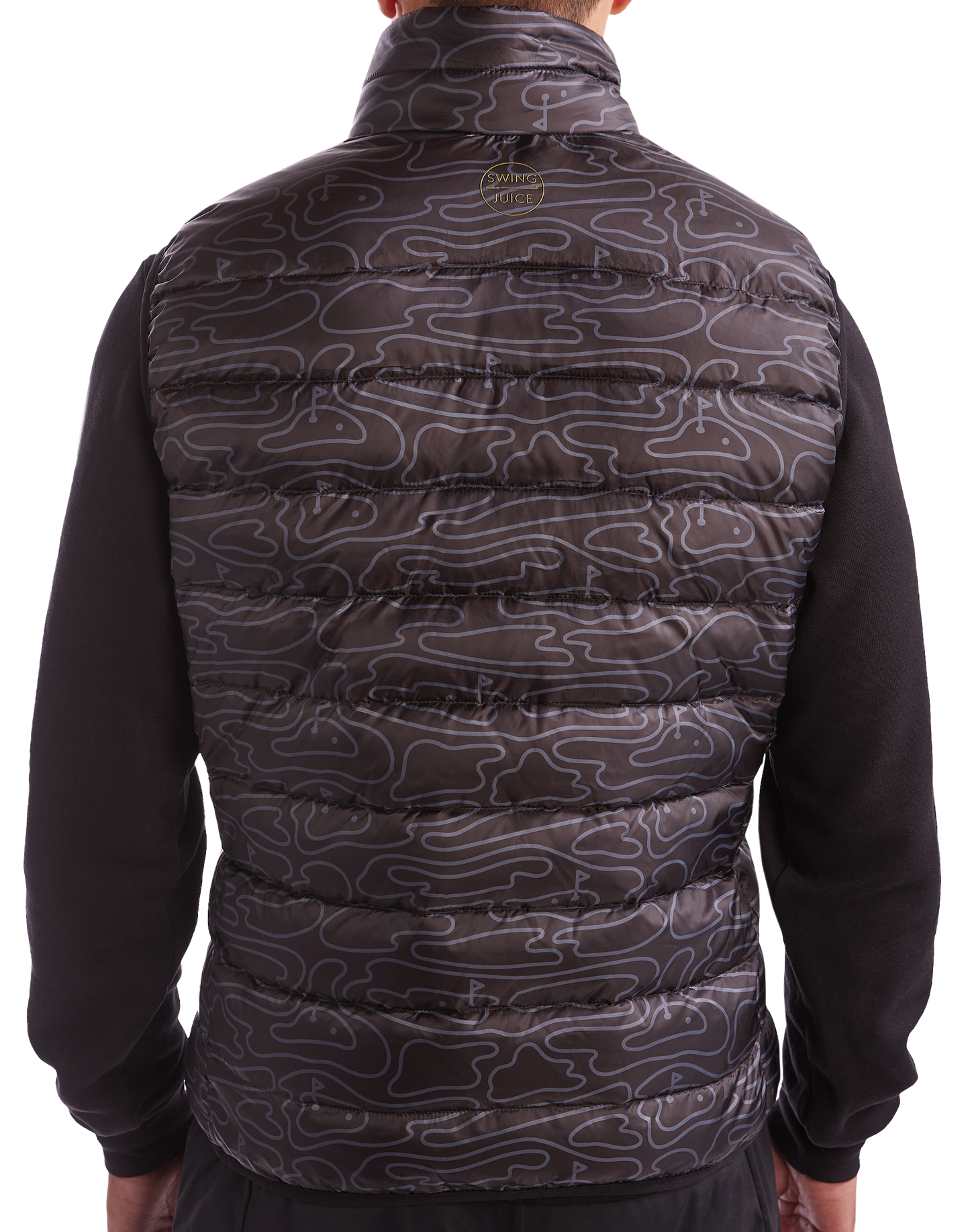 Golf Rhythmic Lines Men's Packable Puffer Vest by SwingJuice LLC