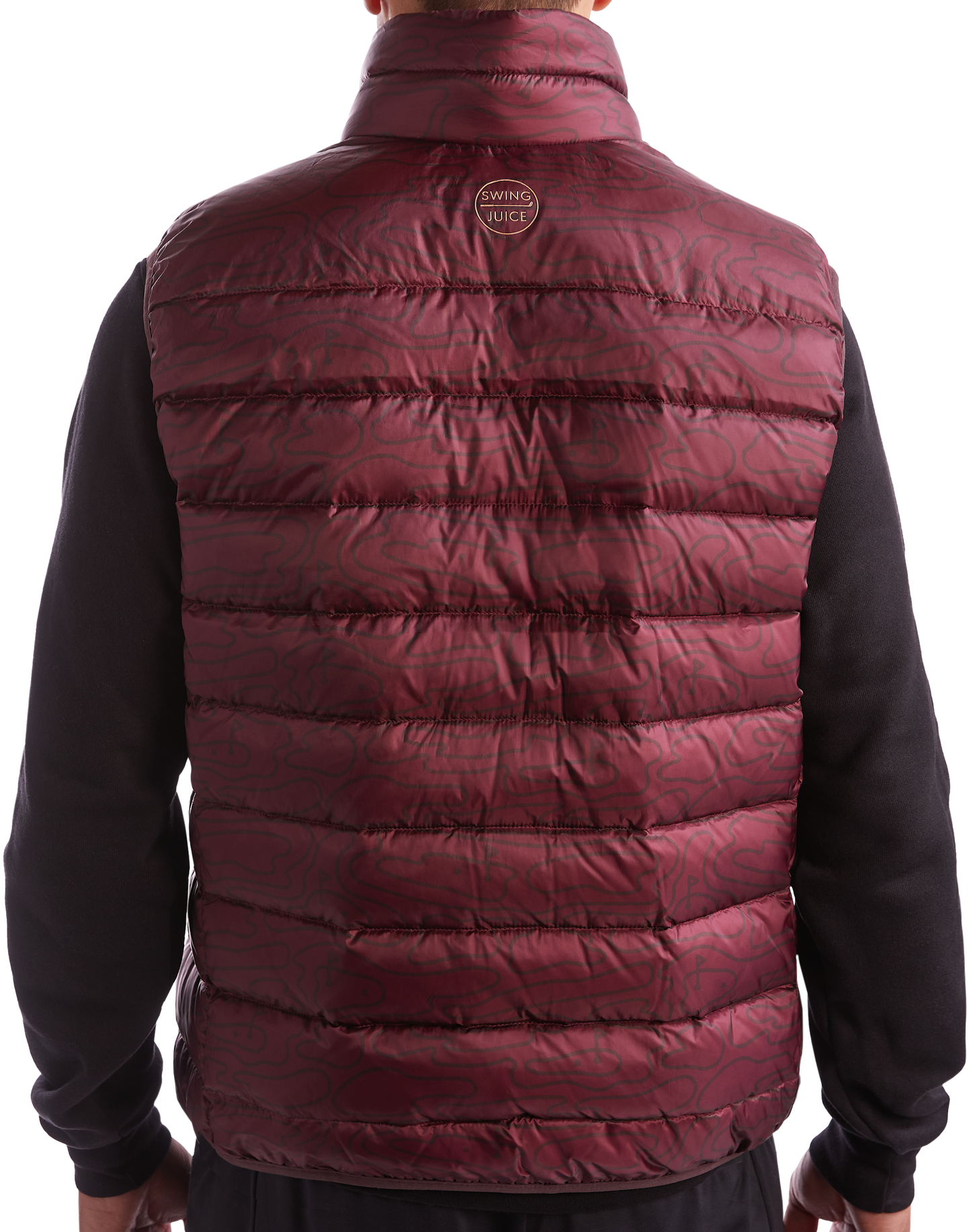 Golf Rhythmic Lines Men's Packable Puffer Vest by SwingJuice LLC