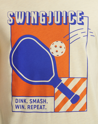 Pickleball Dink Smash Win Repeat Unisex T-Shirt by SwingJuice LLC