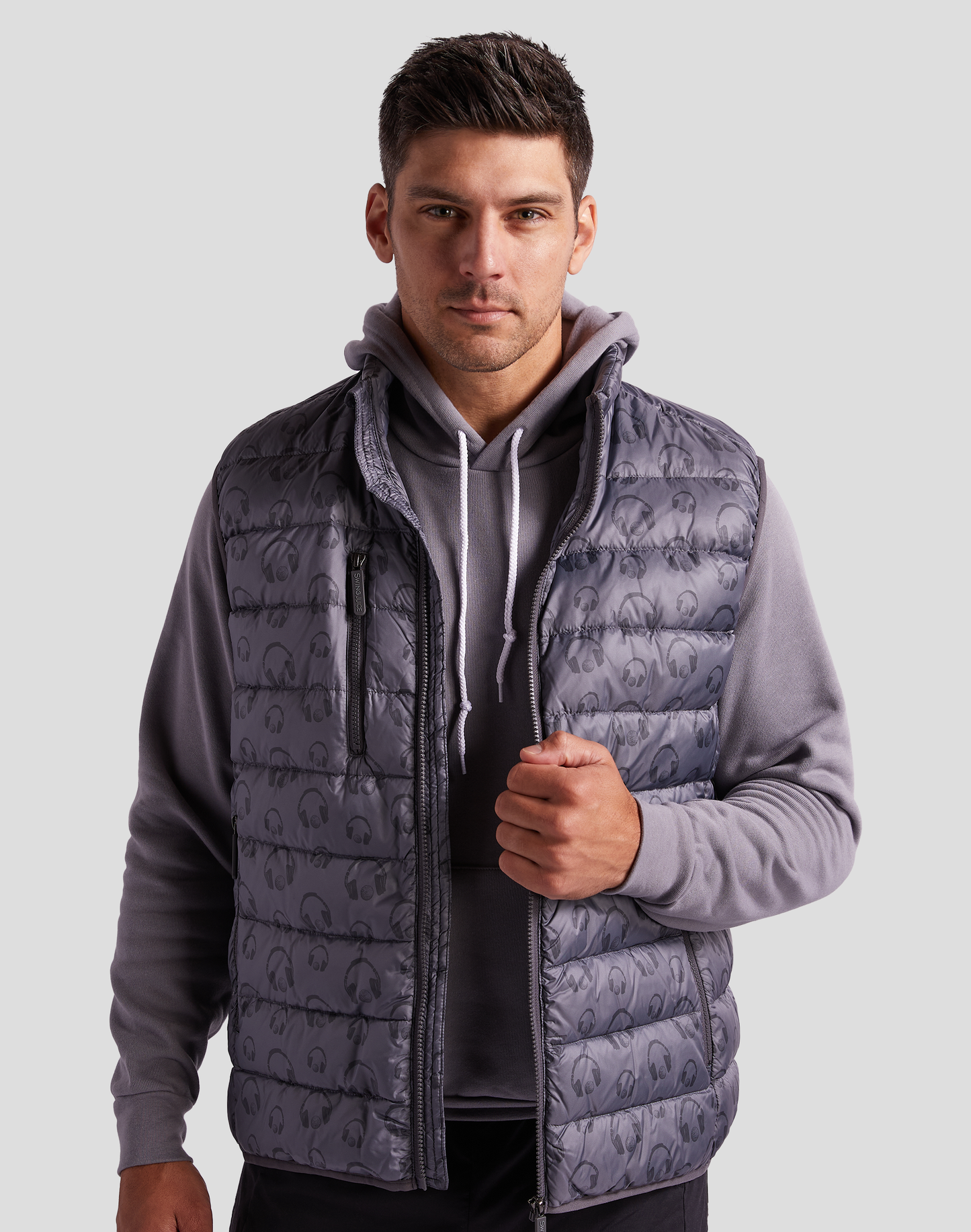 Golf & Hip Hop Men's Packable Puffer Vest by SwingJuice LLC