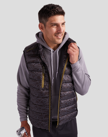 Golf Rhythmic Lines Men's Packable Puffer Vest by SwingJuice LLC