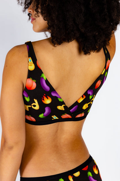 The Emoji After Party | Emoji Patterned Bralette by Shinesty