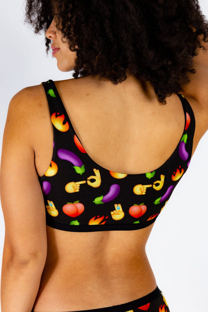 The Emoji After Party | Emoji Patterned Bralette by Shinesty