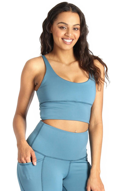 Limitless Sports Bra in Ocean - Medium Support, A - E Cups by Yoga Democracy