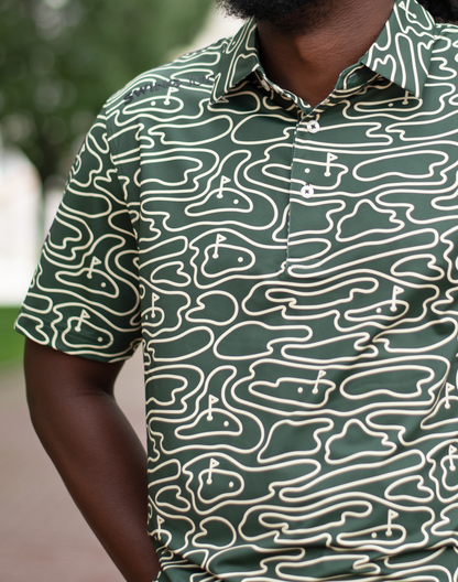 Golf Rhythmic Lines Men's Polo by SwingJuice LLC