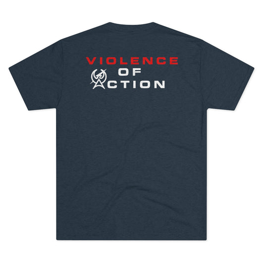 Navy Men's Violence Of Action Tri-Blend Crew Tee by ATACLETE