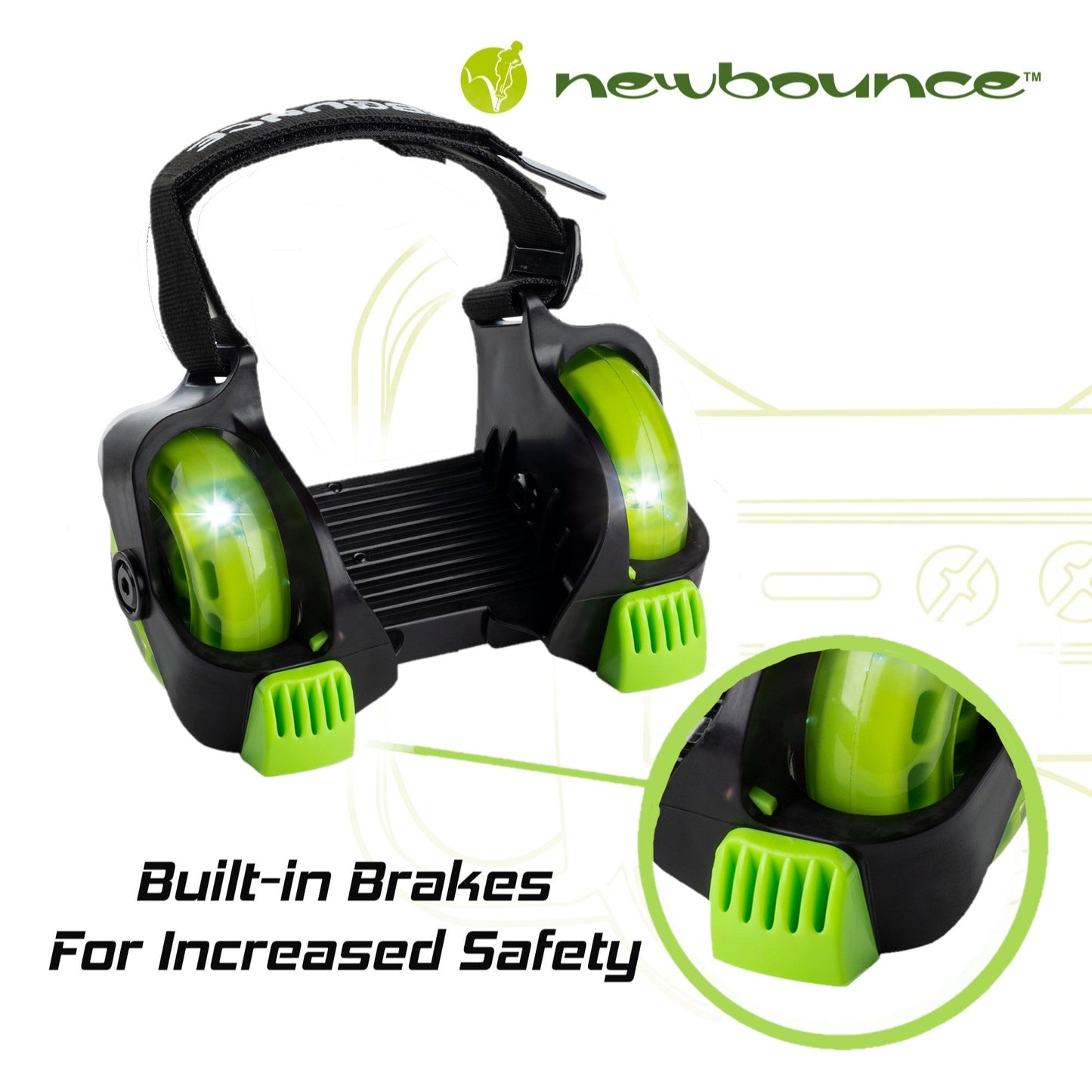 Heel Wheel Skates - With Lights by New Bounce