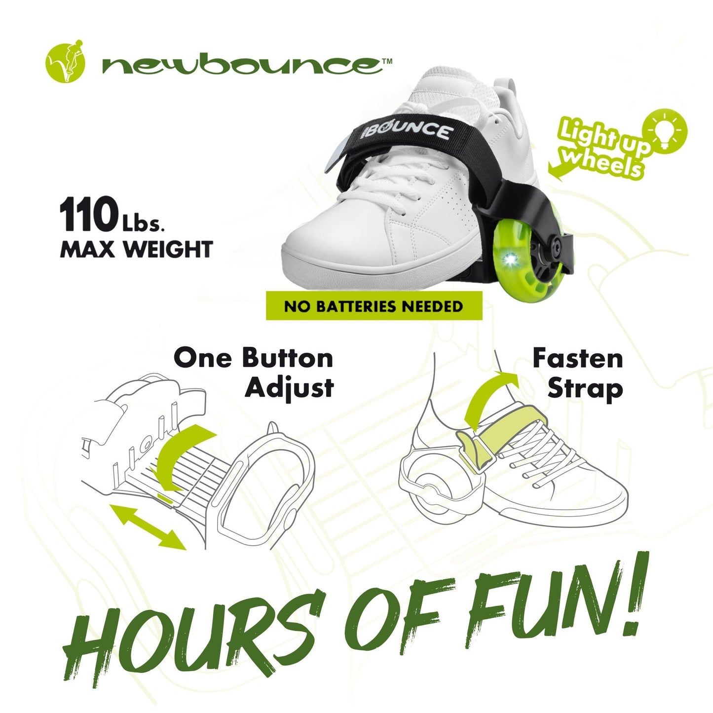 Heel Wheel Skates - With Lights by New Bounce