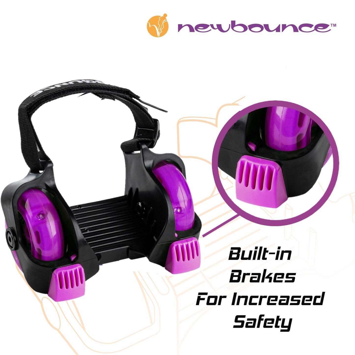 Heel Wheel Skates - With Lights by New Bounce