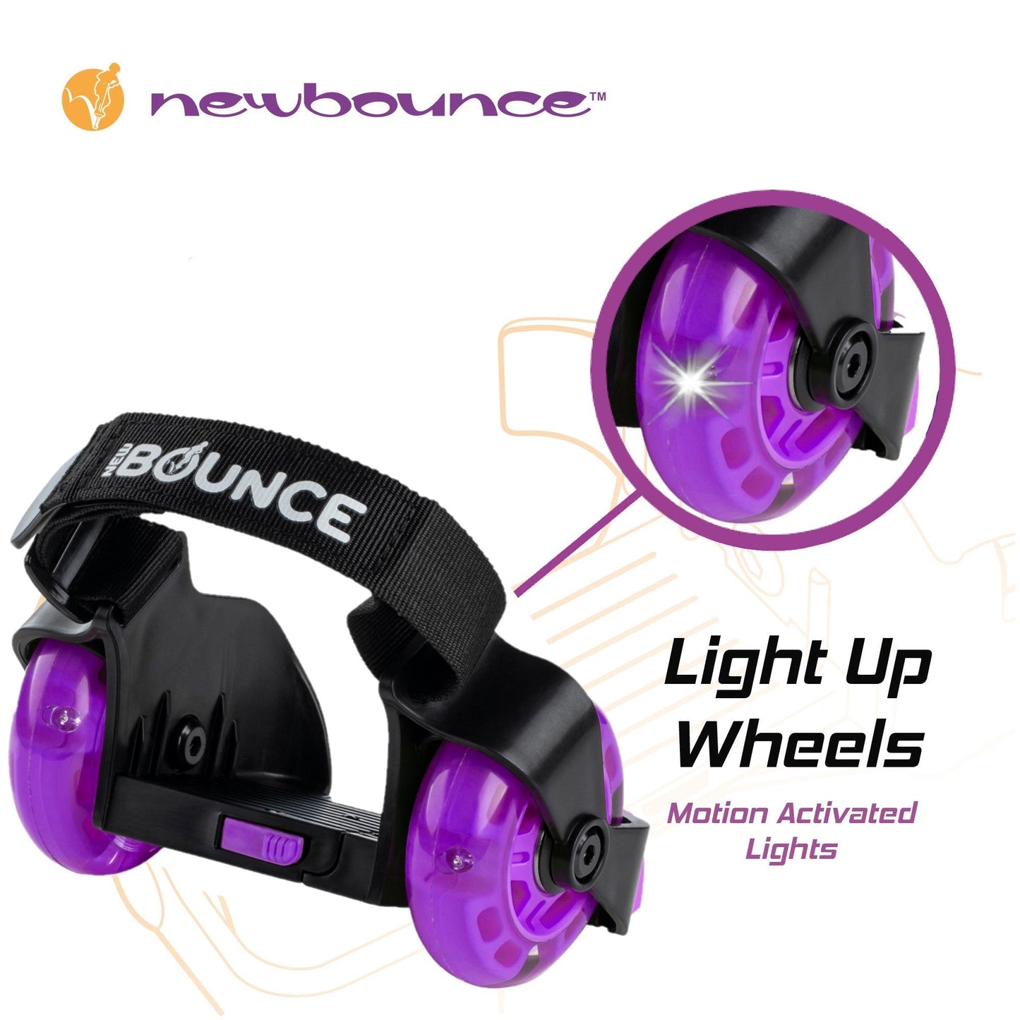 Heel Wheel Skates - With Lights by New Bounce