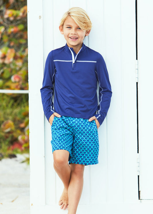 Boys Navy Sport Zip Top by Cabana Life