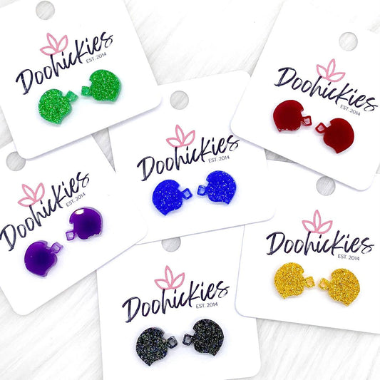 Acrylic Helmet Studs -Sports Earrings by Doohickies Wholesale