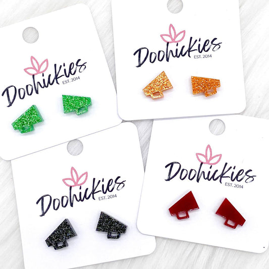 Acrylic Megaphone Studs -Sports Earrings by Doohickies Wholesale