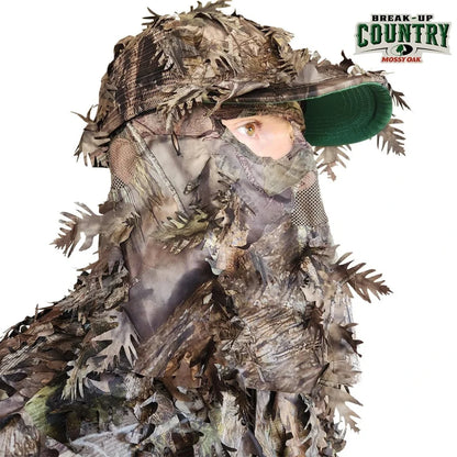 2-in-1 FRONT Leafy Face Mask and Camo Hat (Adjustable,OSFM) by QuikCamo