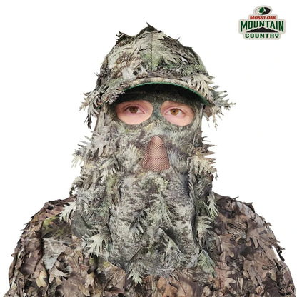 2-in-1 FRONT Leafy Face Mask and Camo Hat (Adjustable,OSFM) by QuikCamo