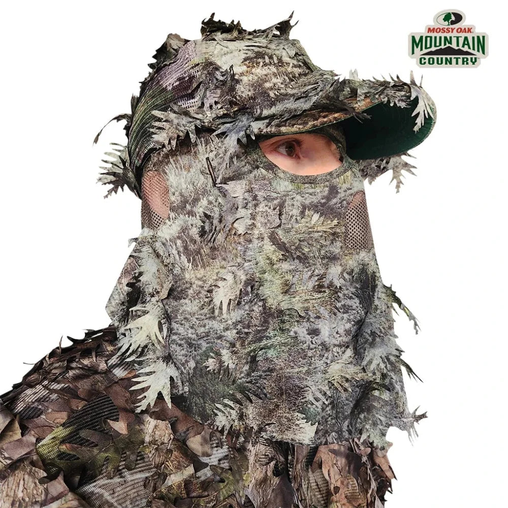 2-in-1 FRONT Leafy Face Mask and Camo Hat (Adjustable,OSFM) by QuikCamo