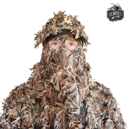 2-in-1 FRONT Leafy Face Mask and Camo Hat (Adjustable,OSFM) by QuikCamo