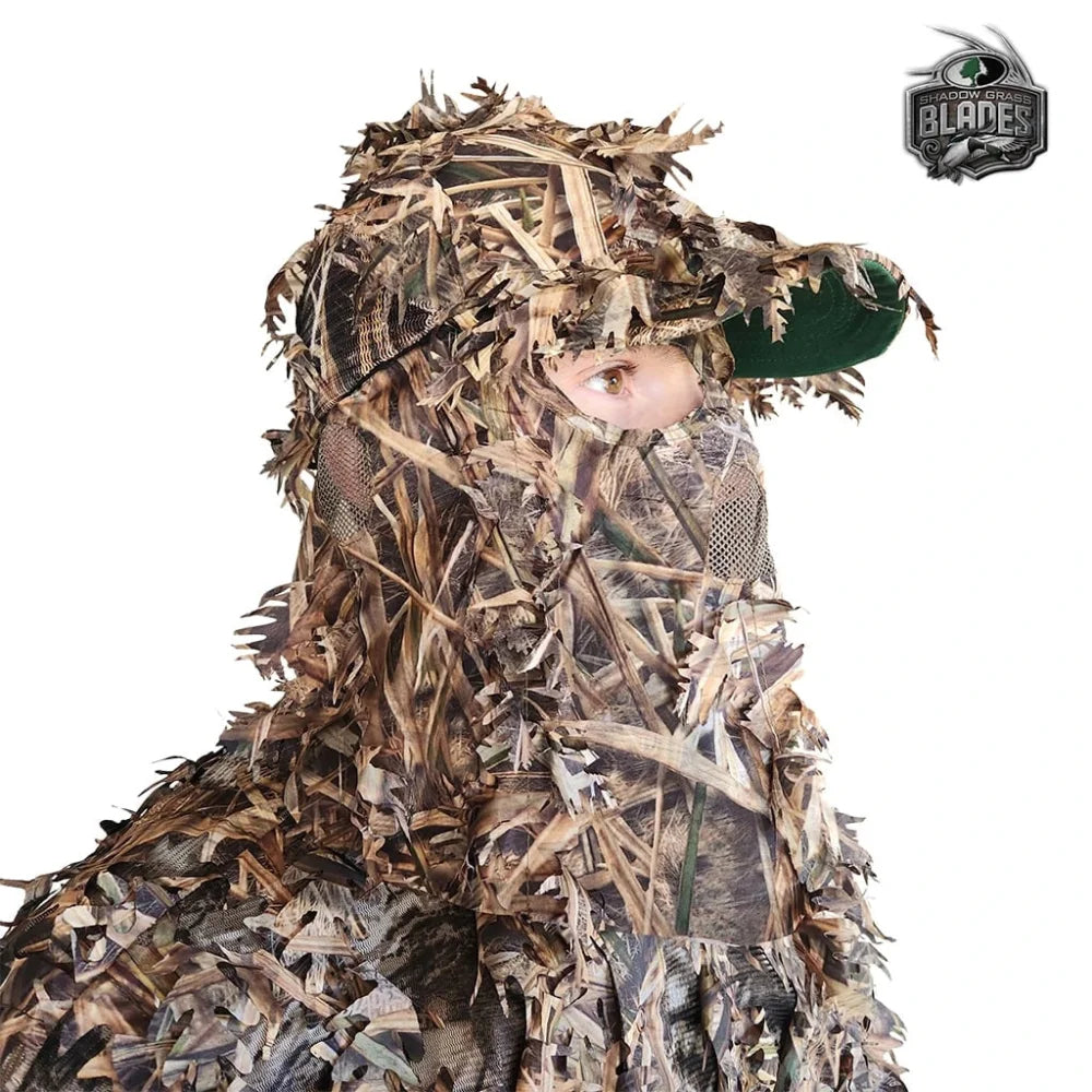 2-in-1 FRONT Leafy Face Mask and Camo Hat (Adjustable,OSFM) by QuikCamo