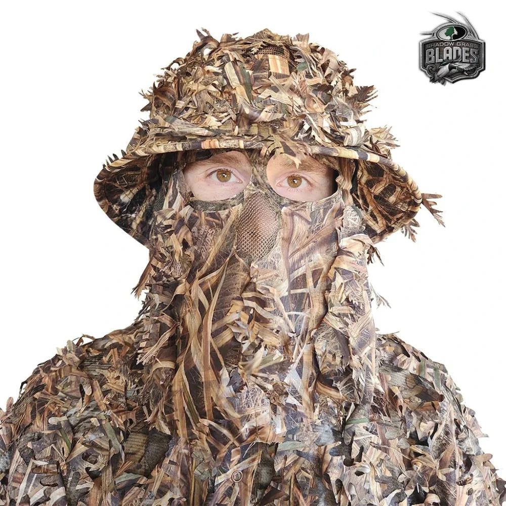 2-in-1 Leafy Face Mask and Bucket Hat (Adjustable, OSFM) by QuikCamo