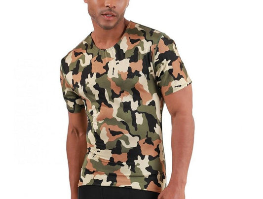 Insta Slim Camo Activewear Short Sleeve Crew Neck 3TAT001 by InstantFigure - InstaSlim - InstantRecoveryMD