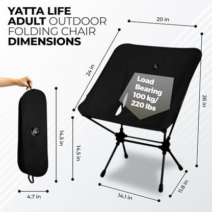 Low Back Ultralight Folding Camping Chairs With Storage Pouch by YATTA