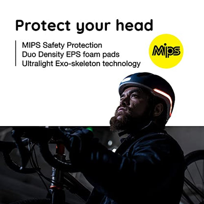 Nutcase, VIO, Bike Helmet with LED Lights and MIPS Protection for Road Cycling and Commuting by NR Outlet