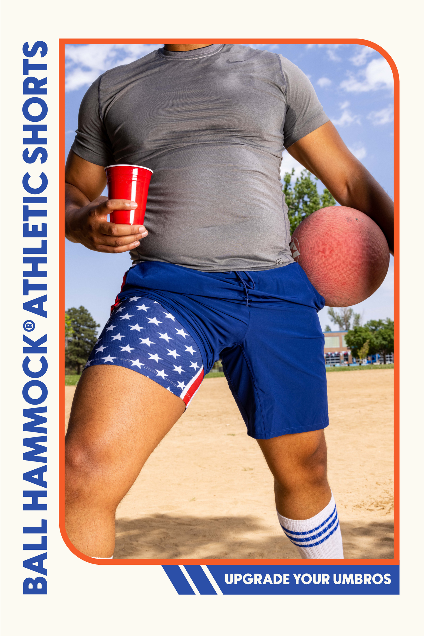 The Double Duty | American Flag Ball Hammock® 5 Inch Athletic Shorts by Shinesty