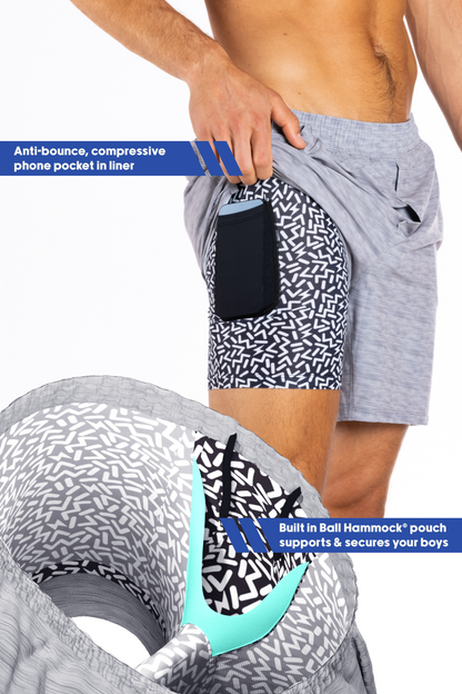 The Junk Trunks | Grey Ball Hammock® 5 Inch Athletic Shorts by Shinesty