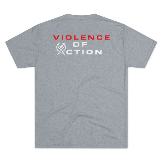 Destroyer Gray Men's Violence Of Action Tri-Blend Crew Tee by ATACLETE