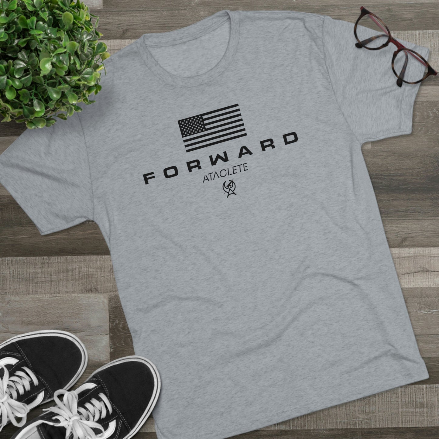 Destroyer Gray Men's FORWARD Flagship Tri-Blend Tee by ATACLETE