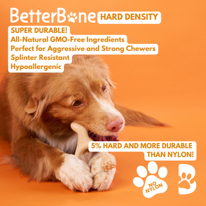 BetterBone Hard Density- Tough, SUPER Durable All-Natural, Dog Chews - For Aggressive Chewers. by BetterBone  All Natural Eco-Friendly Dog Chews & Bones