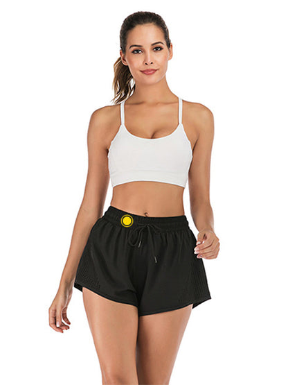 Double Layer Running Shorts with Ventilation Cutouts by Anna-Kaci