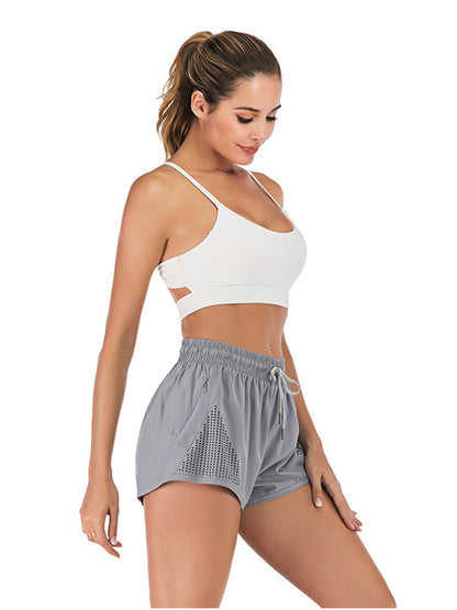 Double Layer Running Shorts with Ventilation Cutouts by Anna-Kaci