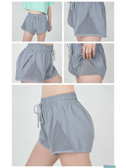 Double Layer Running Shorts with Ventilation Cutouts by Anna-Kaci