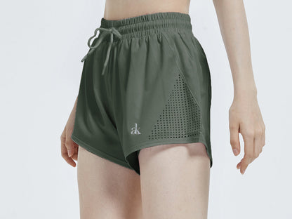 Double Layer Running Shorts with Ventilation Cutouts by Anna-Kaci