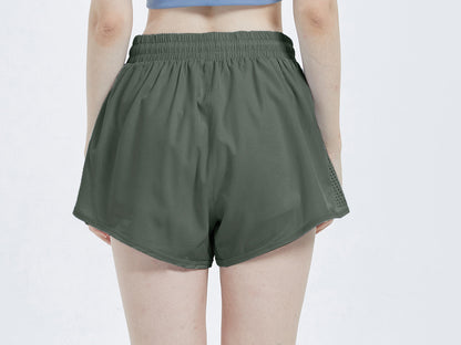 Double Layer Running Shorts with Ventilation Cutouts by Anna-Kaci