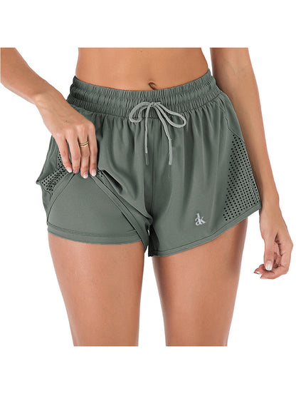 Double Layer Running Shorts with Ventilation Cutouts by Anna-Kaci